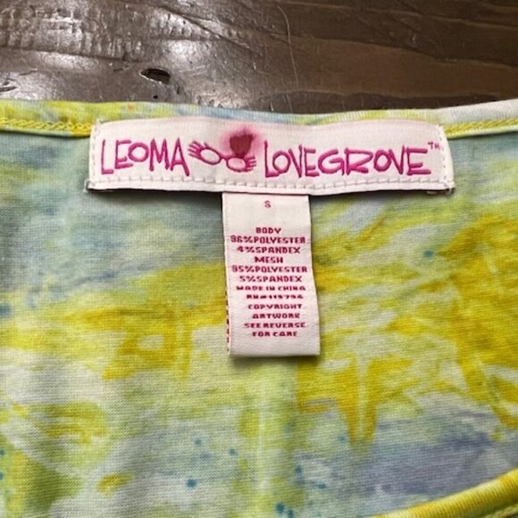 Leoma Lovegrove Colorful Tropical Overlay Top Beach Scene Art To Wear - Picture 7 of 7